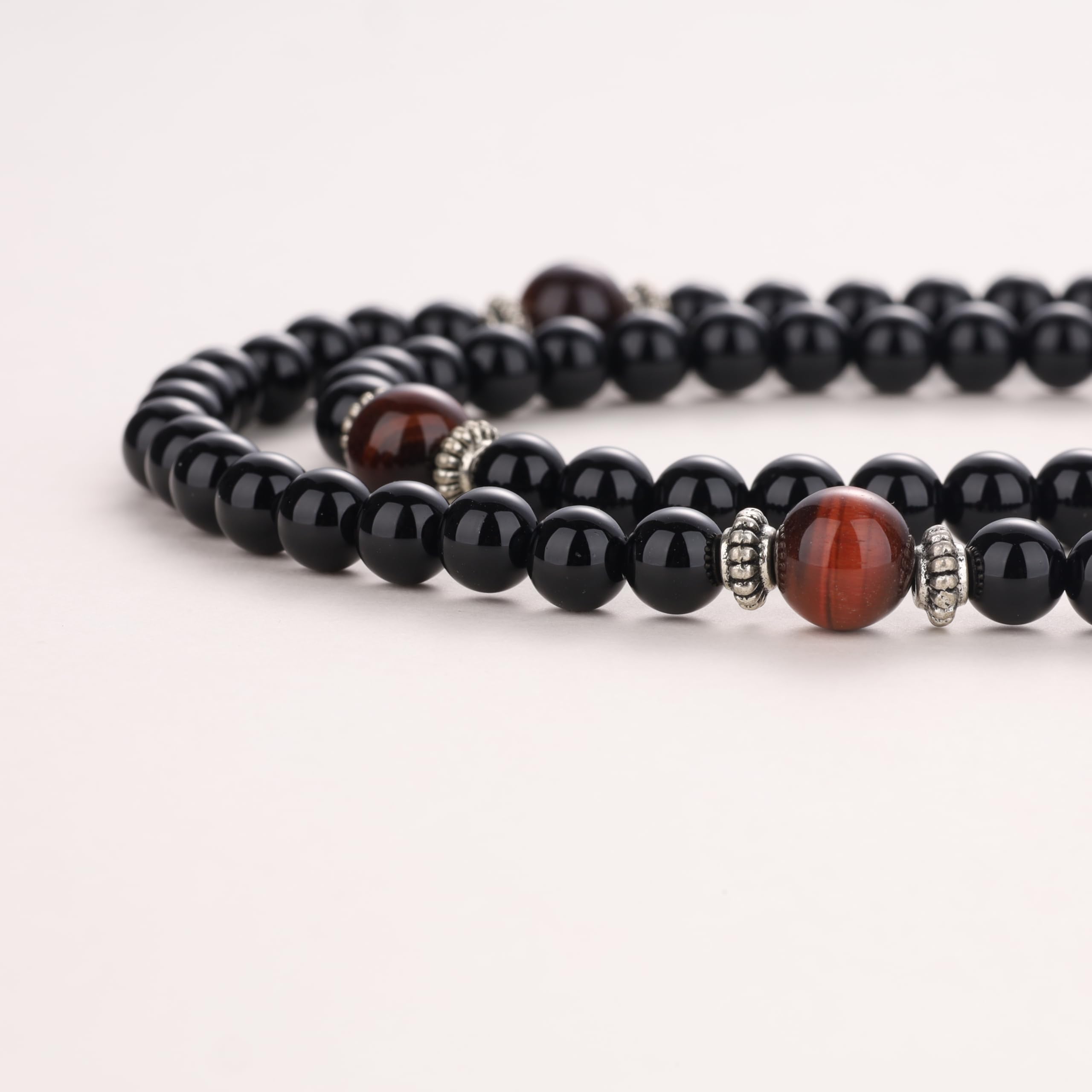 AmorWing 108 Beads Obsidian Stone Mala Bracelet Necklace - Image 5