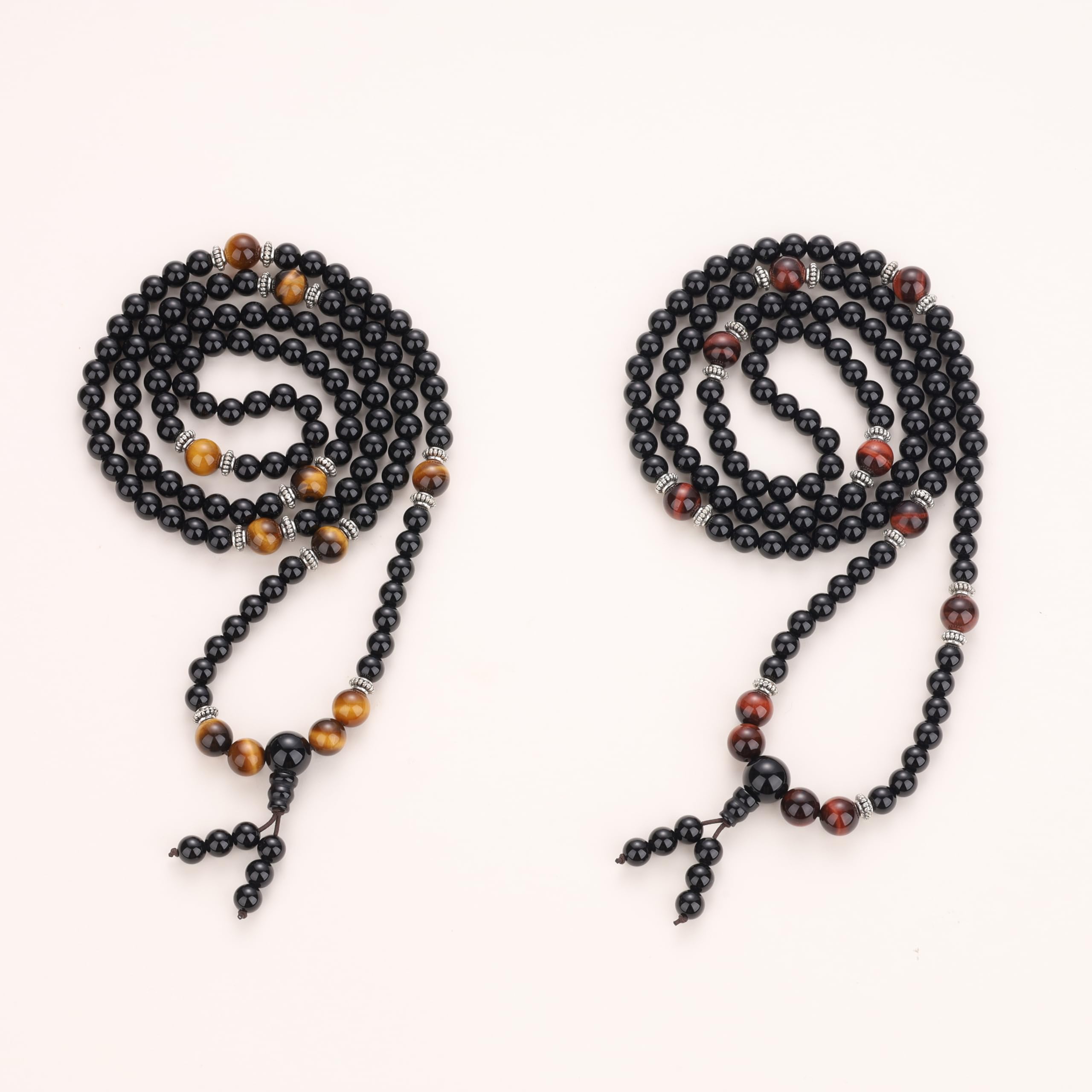 AmorWing 108 Beads Obsidian Stone Mala Bracelet Necklace - Image 6