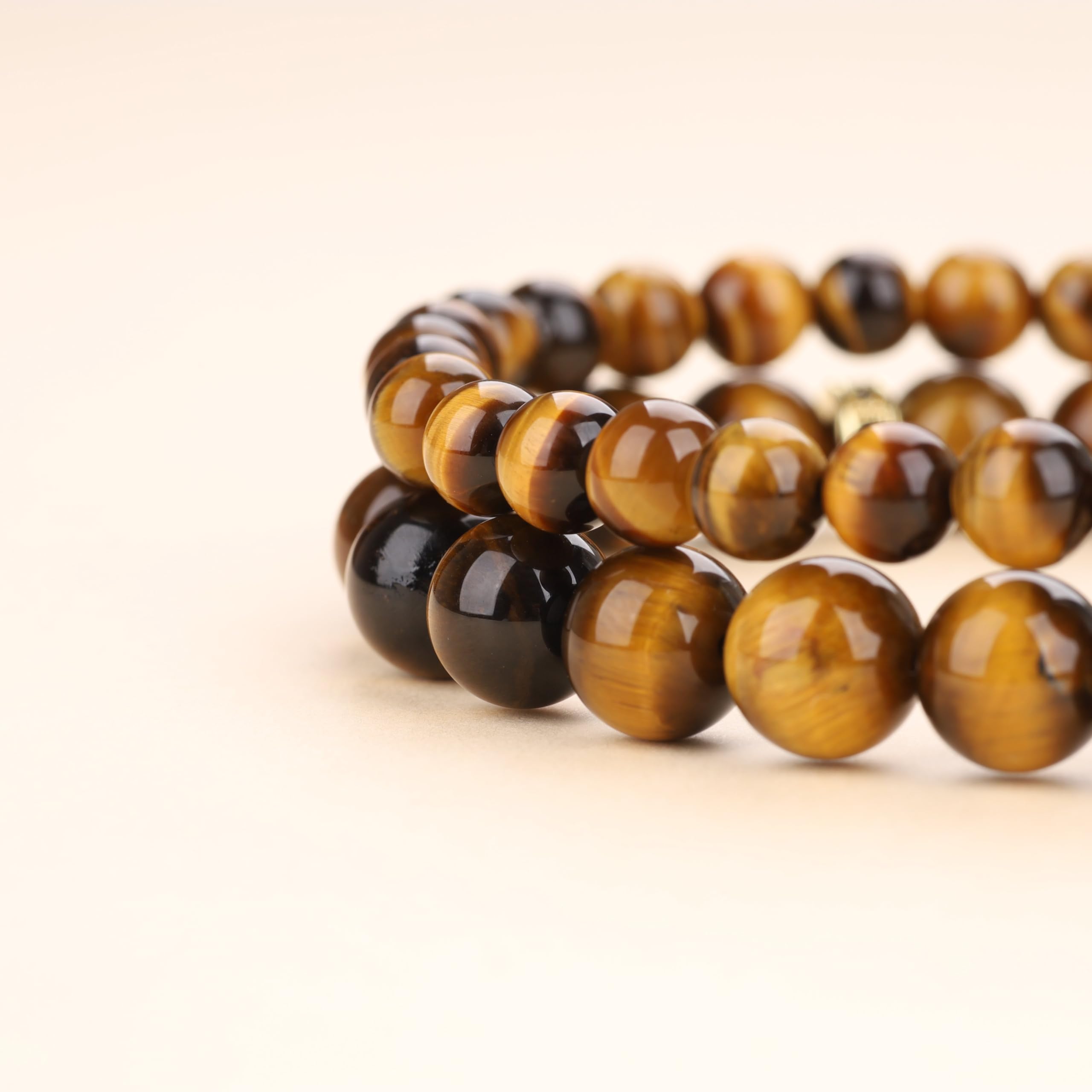 COAI 2 Packs Men's Stone Beaded Bracelet, Skull Bracelet - Image 3