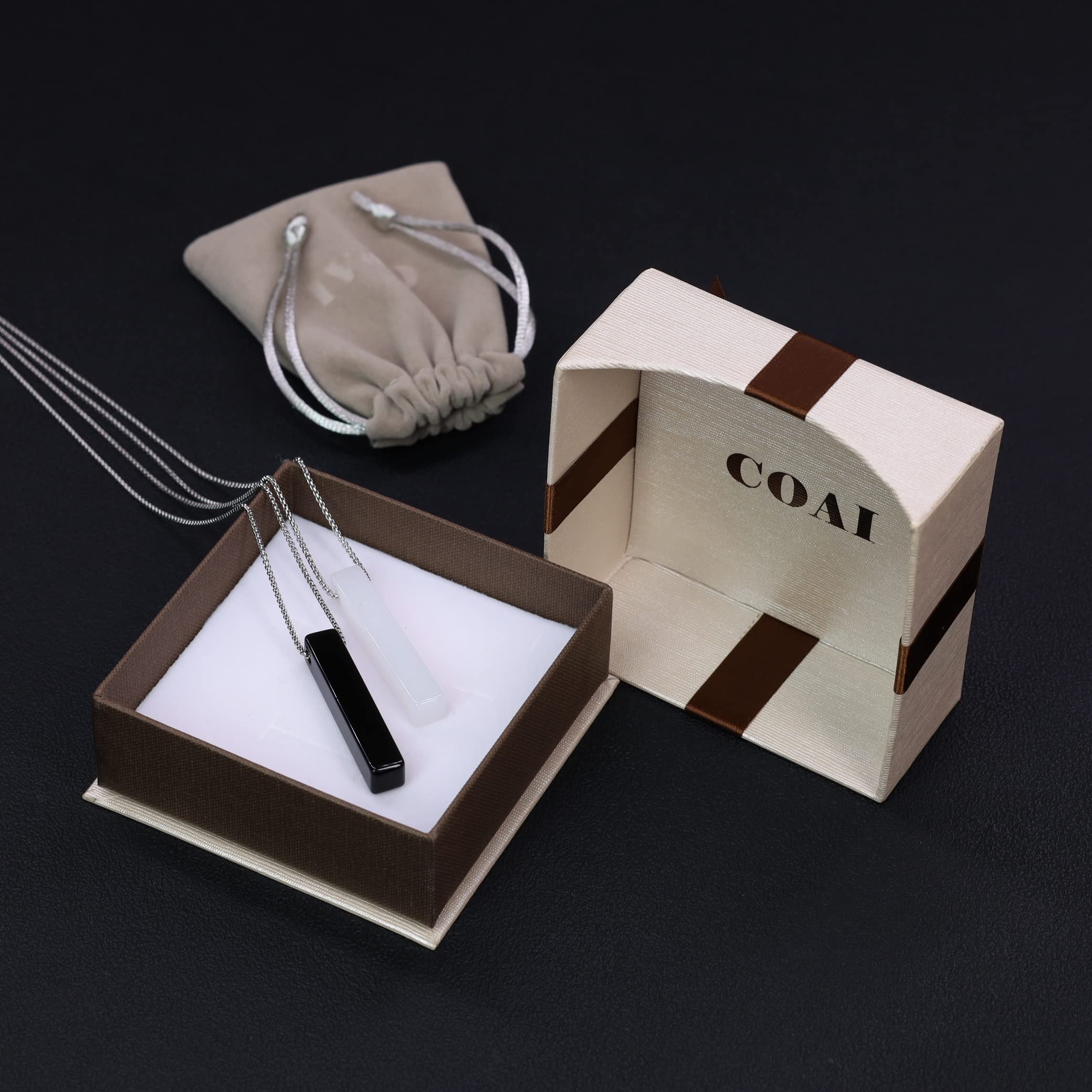 COAI Bar His and Hers Necklaces Crystal Necklaces for Couples - Image 7