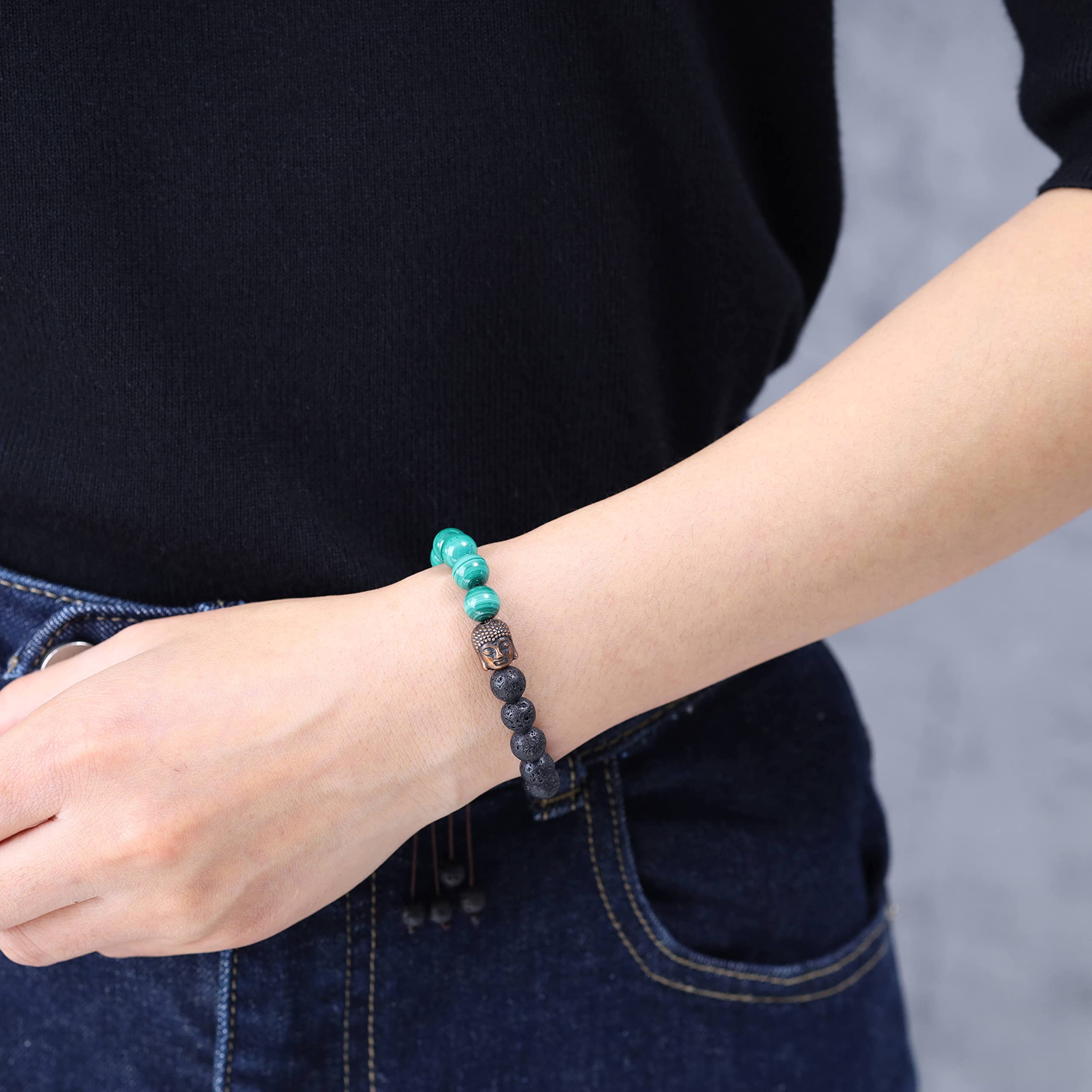 COAI Mens Womens Stone Buddha Head Prayer Bracelet - Image 3