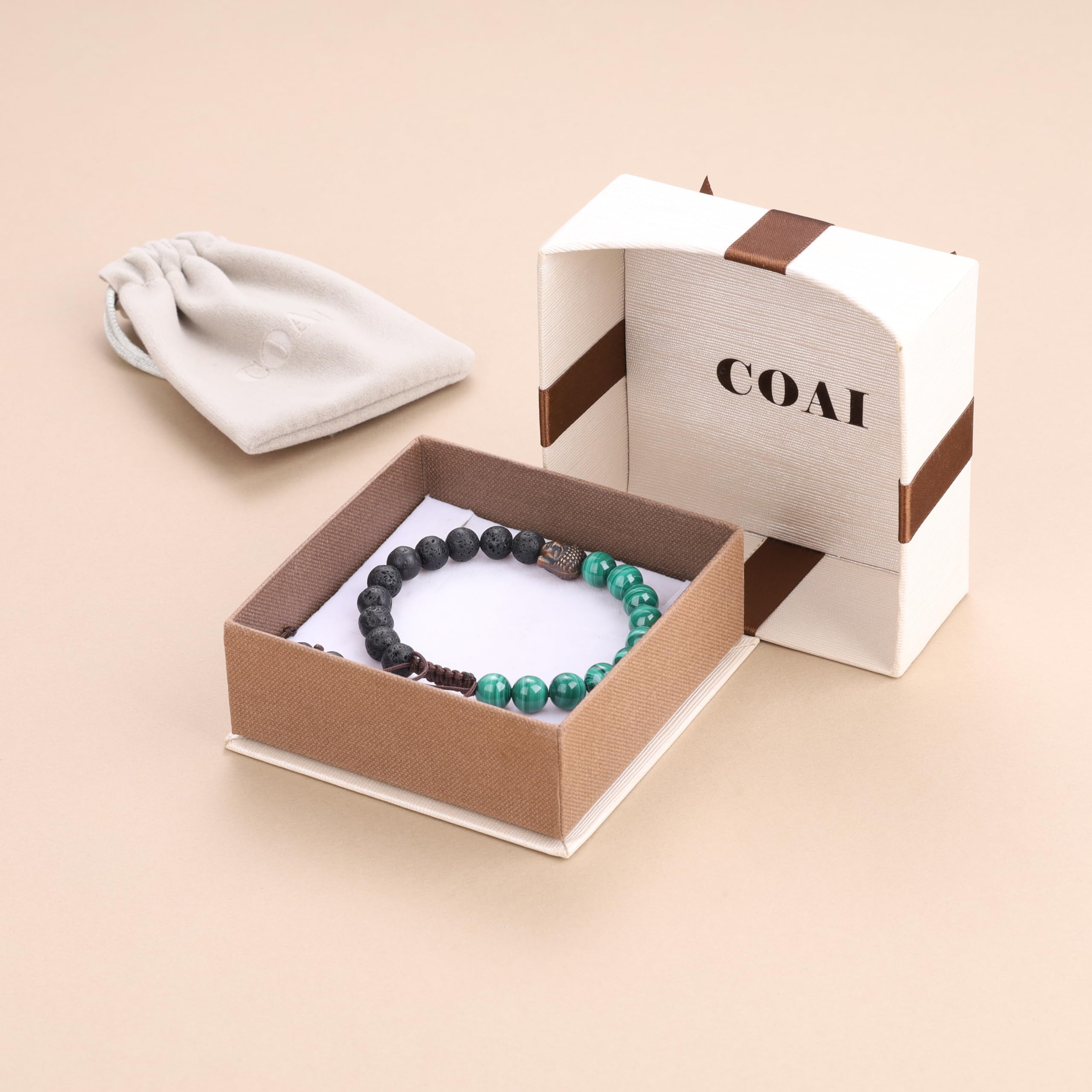 COAI Mens Womens Stone Buddha Head Prayer Bracelet - Image 6