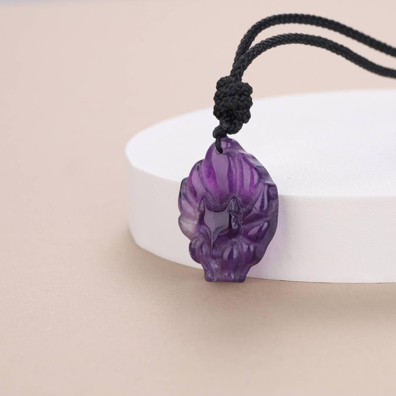 COAI Nine Tailed Fox Necklace for Men Women, Adjustable Length Tiger Eye, Obsidian, Green Aventurine, Red Carnelian Crystal Necklace - Image 4