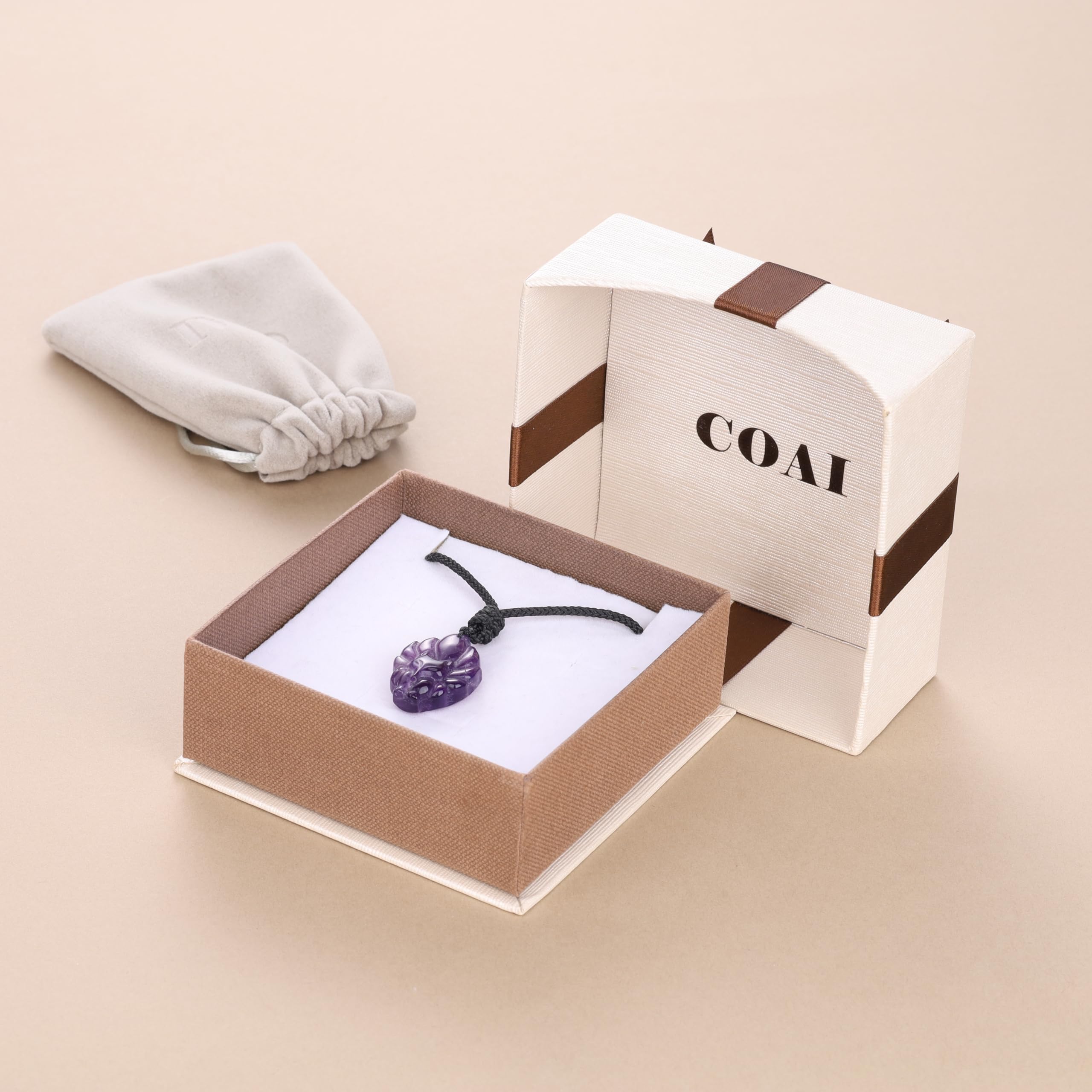 COAI Nine Tailed Fox Necklace for Men Women, Adjustable Length Tiger Eye, Obsidian, Green Aventurine, Red Carnelian Crystal Necklace - Image 6