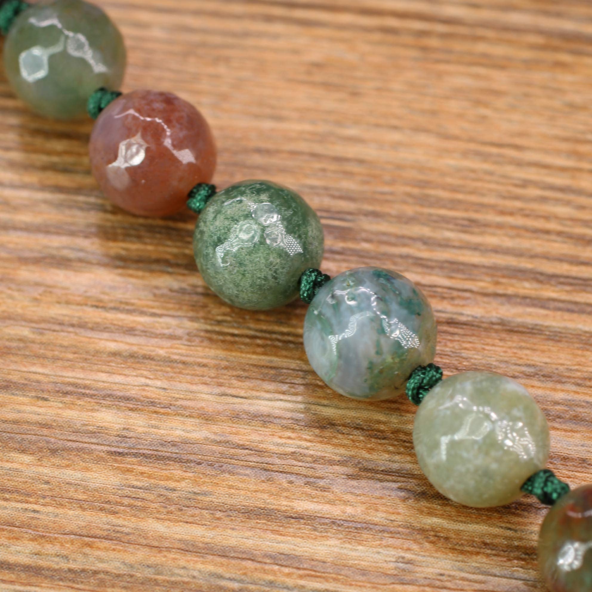 COAI OM Charm Hand Knotted Tassel 108 Mala Beads Necklace - Image 4