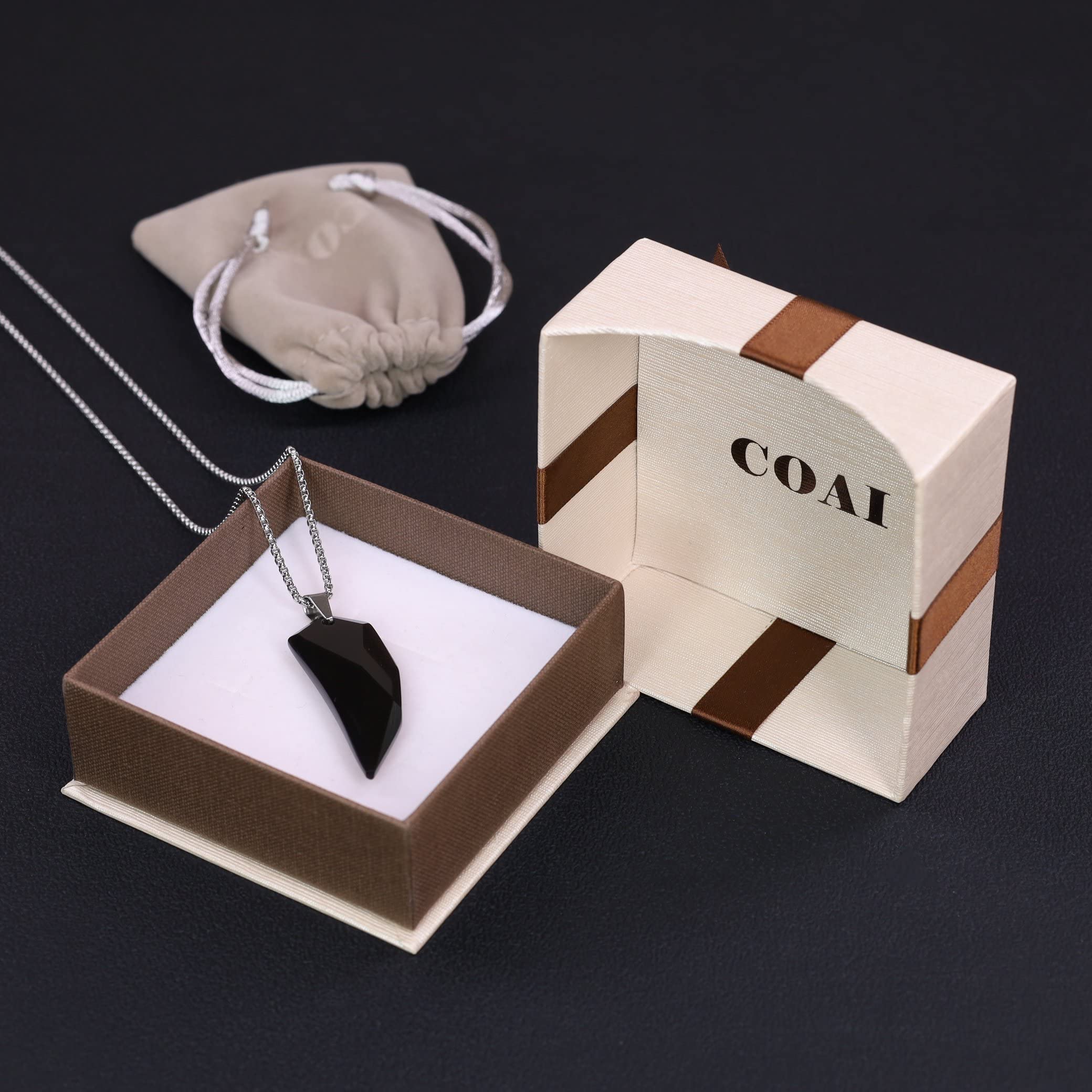 COAI Stainless Steel Chain Necklace for Men Wolf Tooth Necklace Stone Necklace for Men Women - Image 6