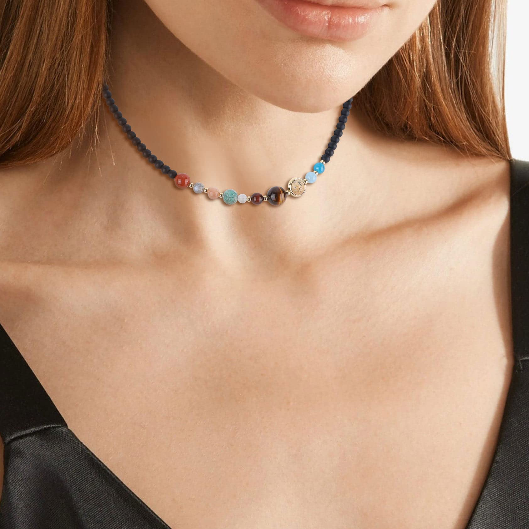 COAI Stone Beaded Solar System Necklace - Image 3