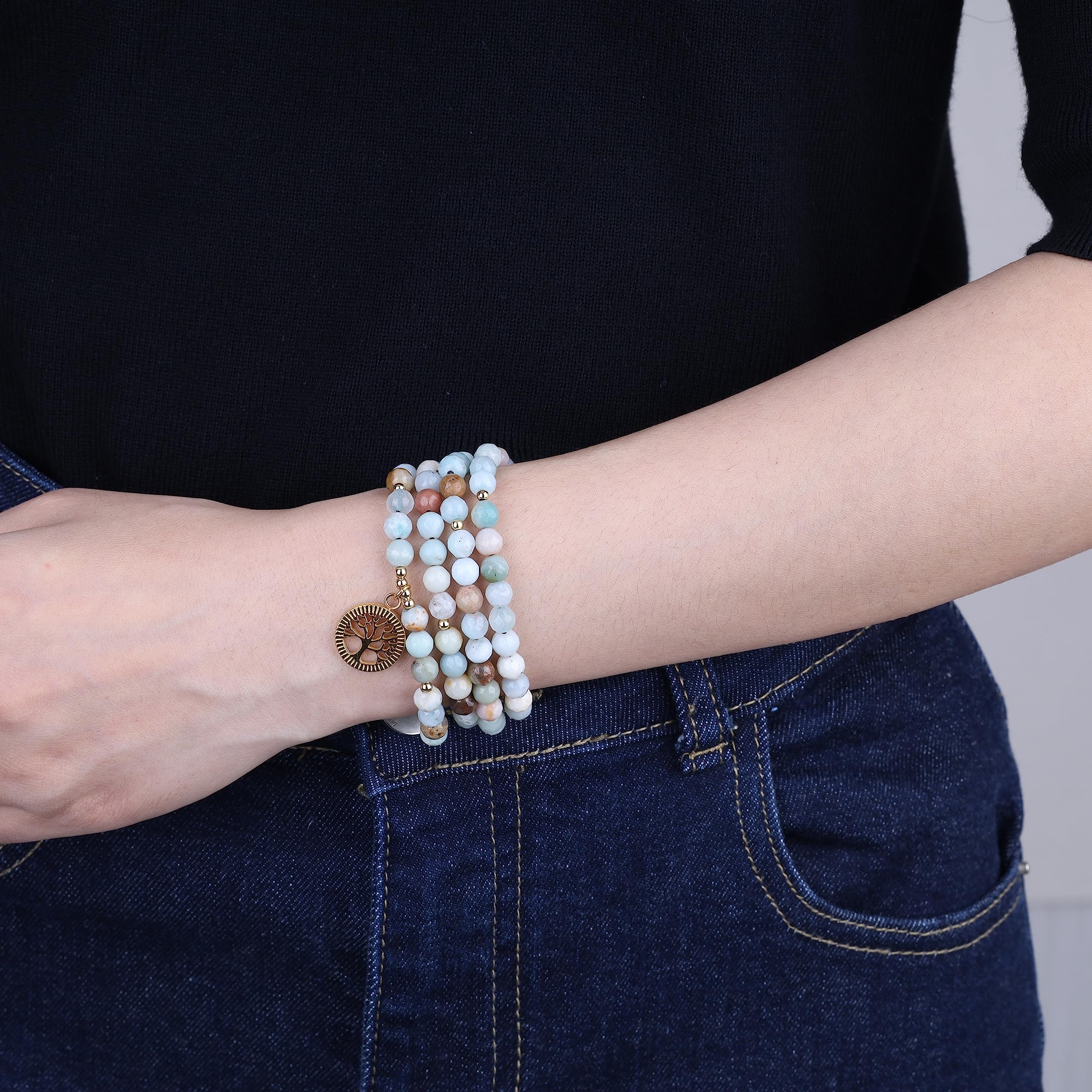 COAI Tree of Life 108 Mala Beads Prayer Wrap Bracelet Mala Necklace - Image 4