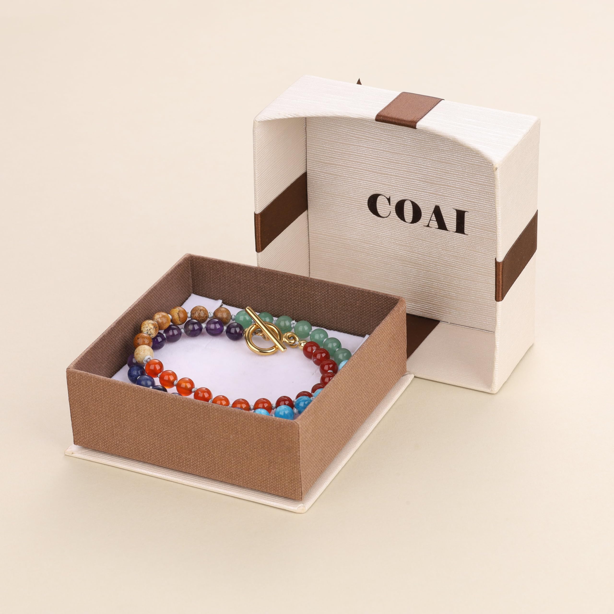 COAI Women's 7 Chakra Necklace, Healing Balancing Jewelry Crystal Beaded Necklace for Women - Image 6